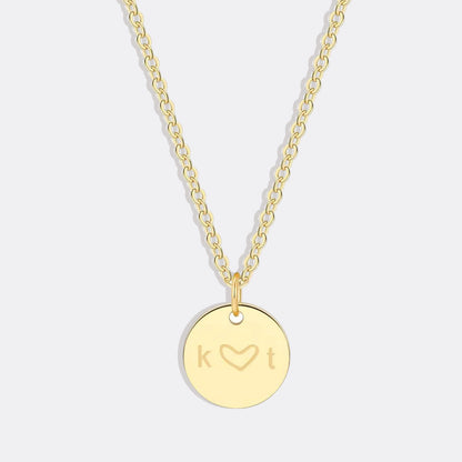 Love Initial Disc Necklace
