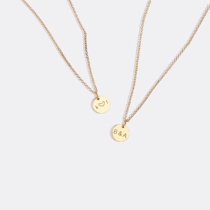 Love Initial Disc Necklace