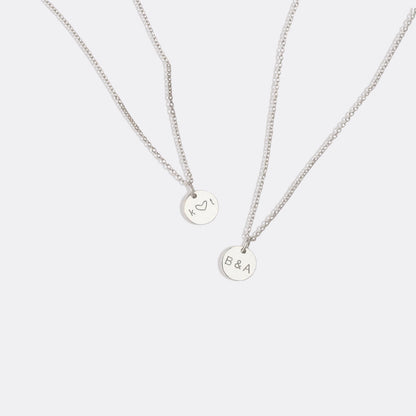 Love Initial Disc Necklace