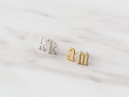 Lowercase Initial Earrings | Silver, Gold