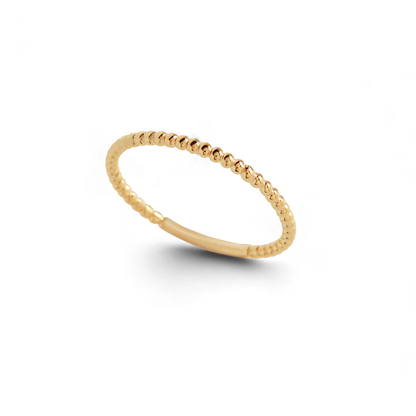 Bague délicate en vermeil doré à perles empilables