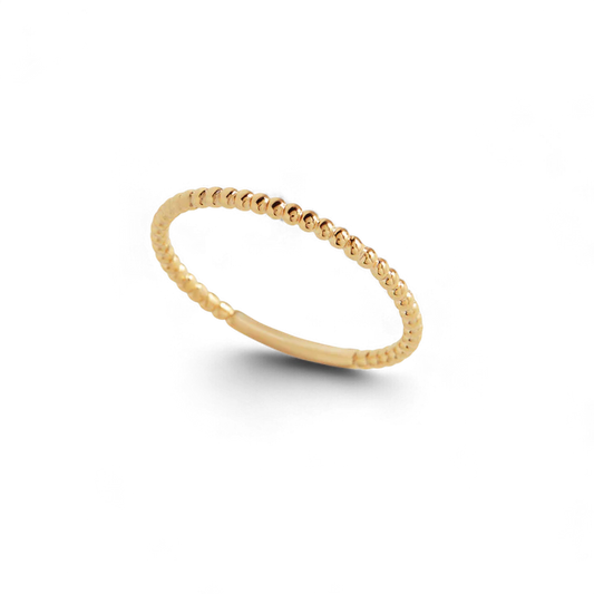 Bague délicate en vermeil doré à perles empilables