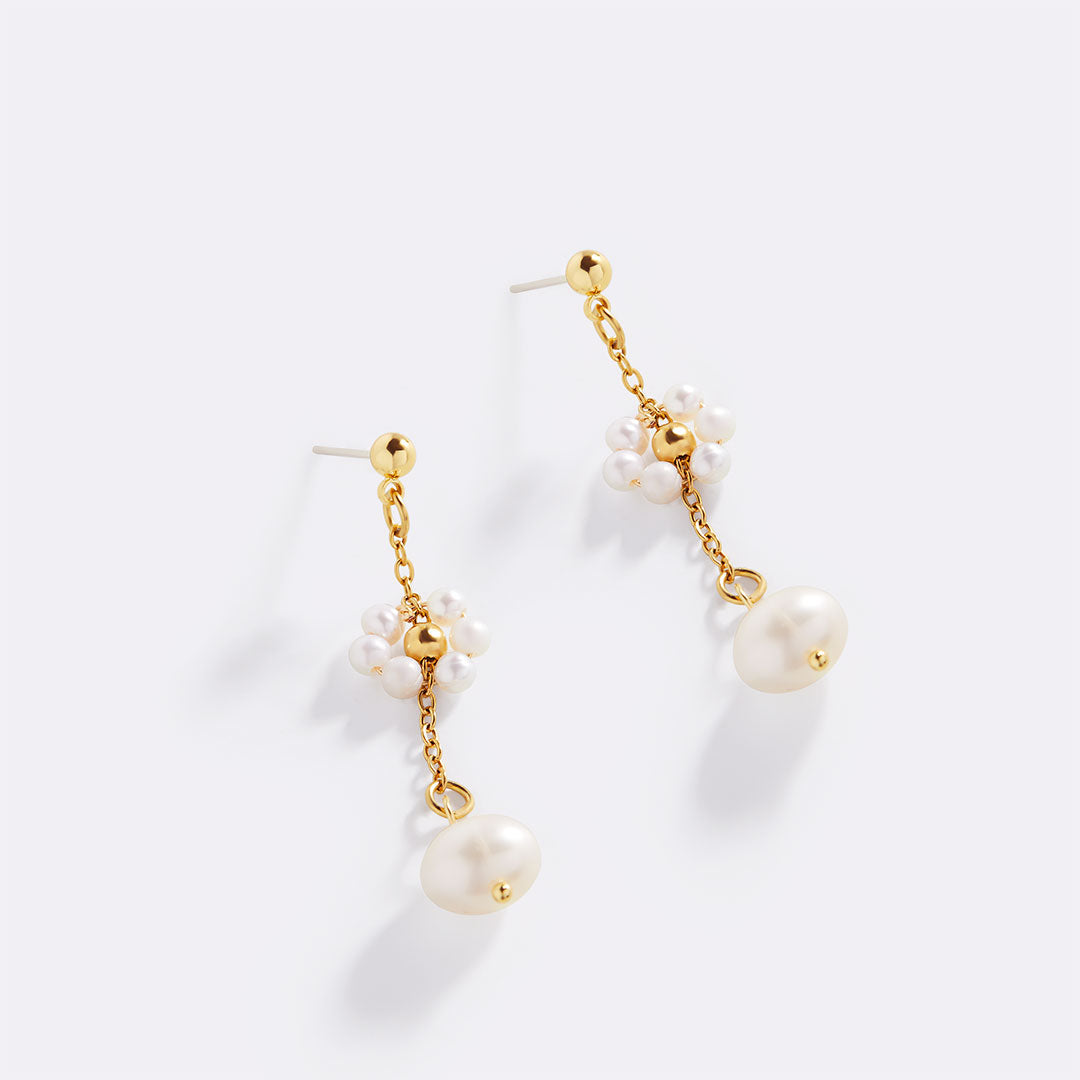 Boucles d'oreilles Marguerite en perles