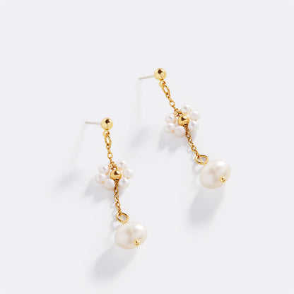 Boucles d'oreilles Marguerite en perles