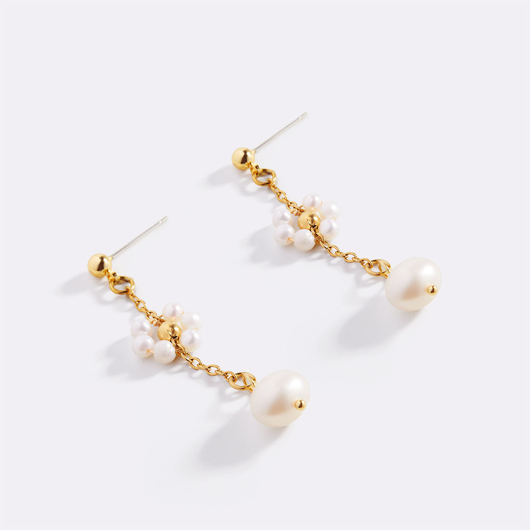 Boucles d'oreilles Marguerite en perles