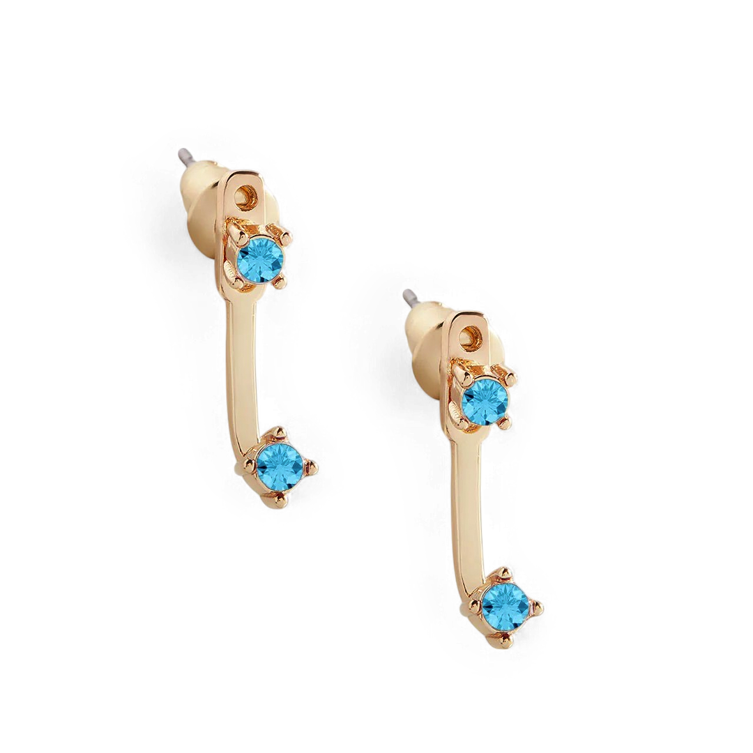 Birthstone Drop Ear Jacket Earrings