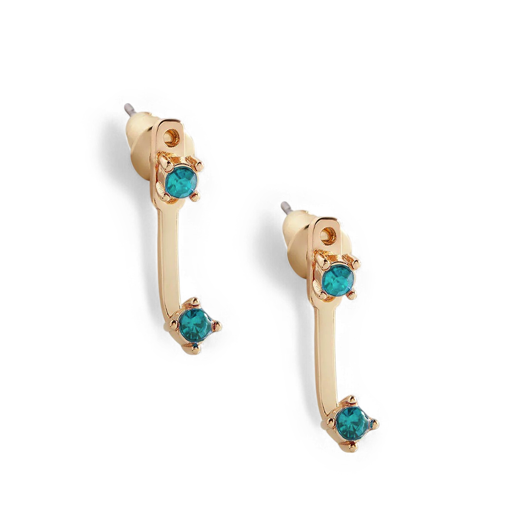 Birthstone Drop Ear Jacket Earrings