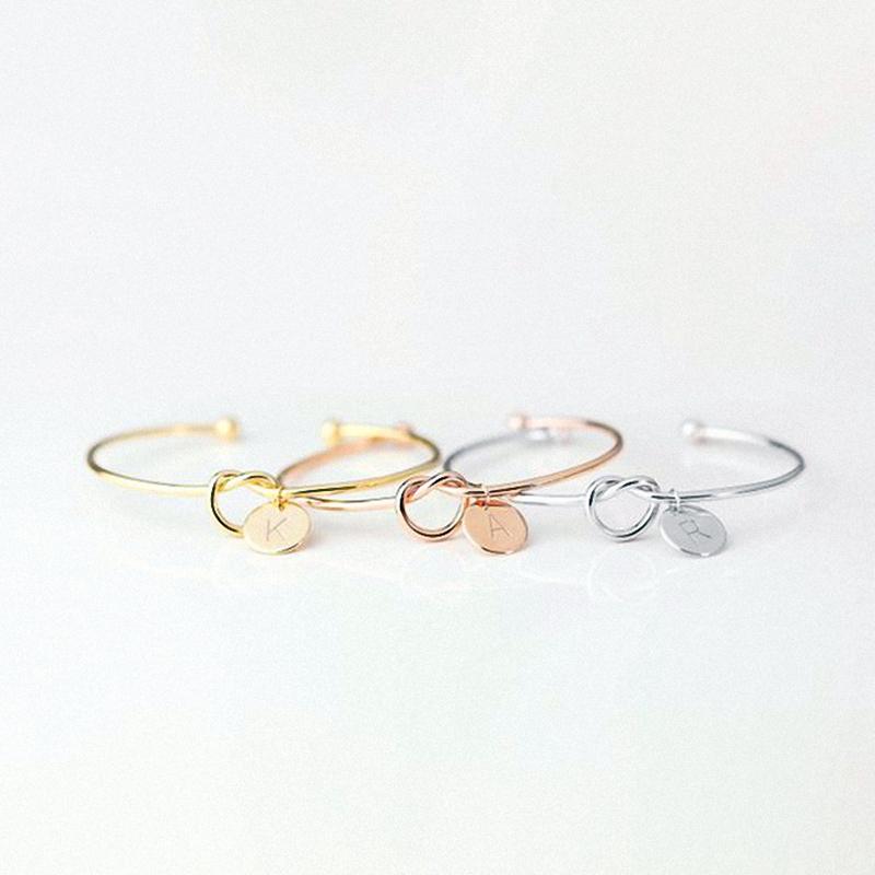 Personalized Tie the Knot Bracelet • Bridesmaid Gift Bracelet