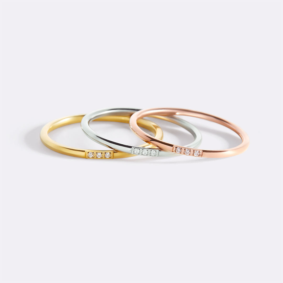 Bague empilable en diamants délicats