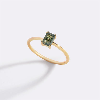 Bague délicate en agate mousse