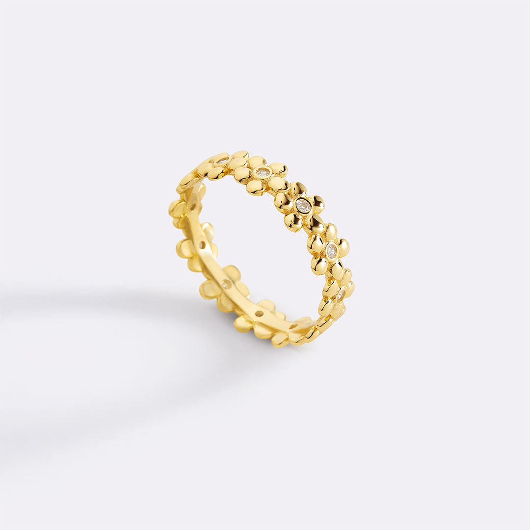 Bague d'éternité diamants et marguerites