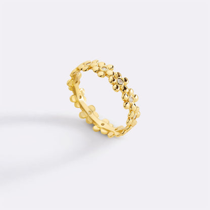 Bague d'éternité diamants et marguerites