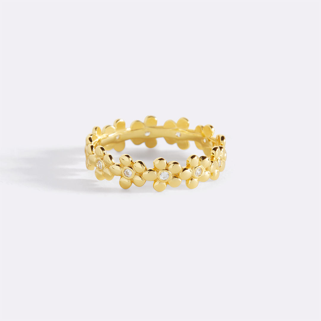 Bague d'éternité diamants et marguerites
