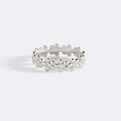 Bague d'éternité diamants et marguerites
