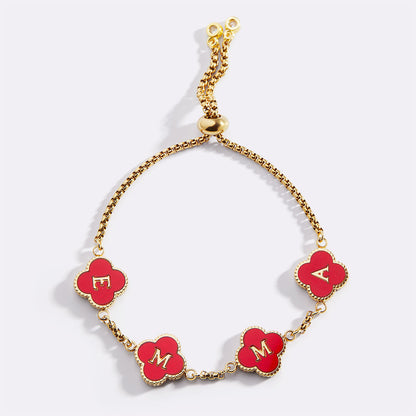 Colorful Clover Custom Name Bracelet