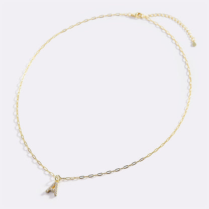 Gold Vermeil Pavé Uppercase Initial Necklace