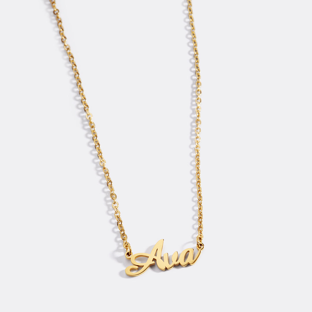 Collier avec nom en plume 
