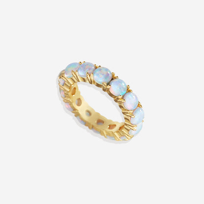 Bague d'éternité en opale bleue
