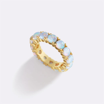 Bague d'éternité en opale bleue