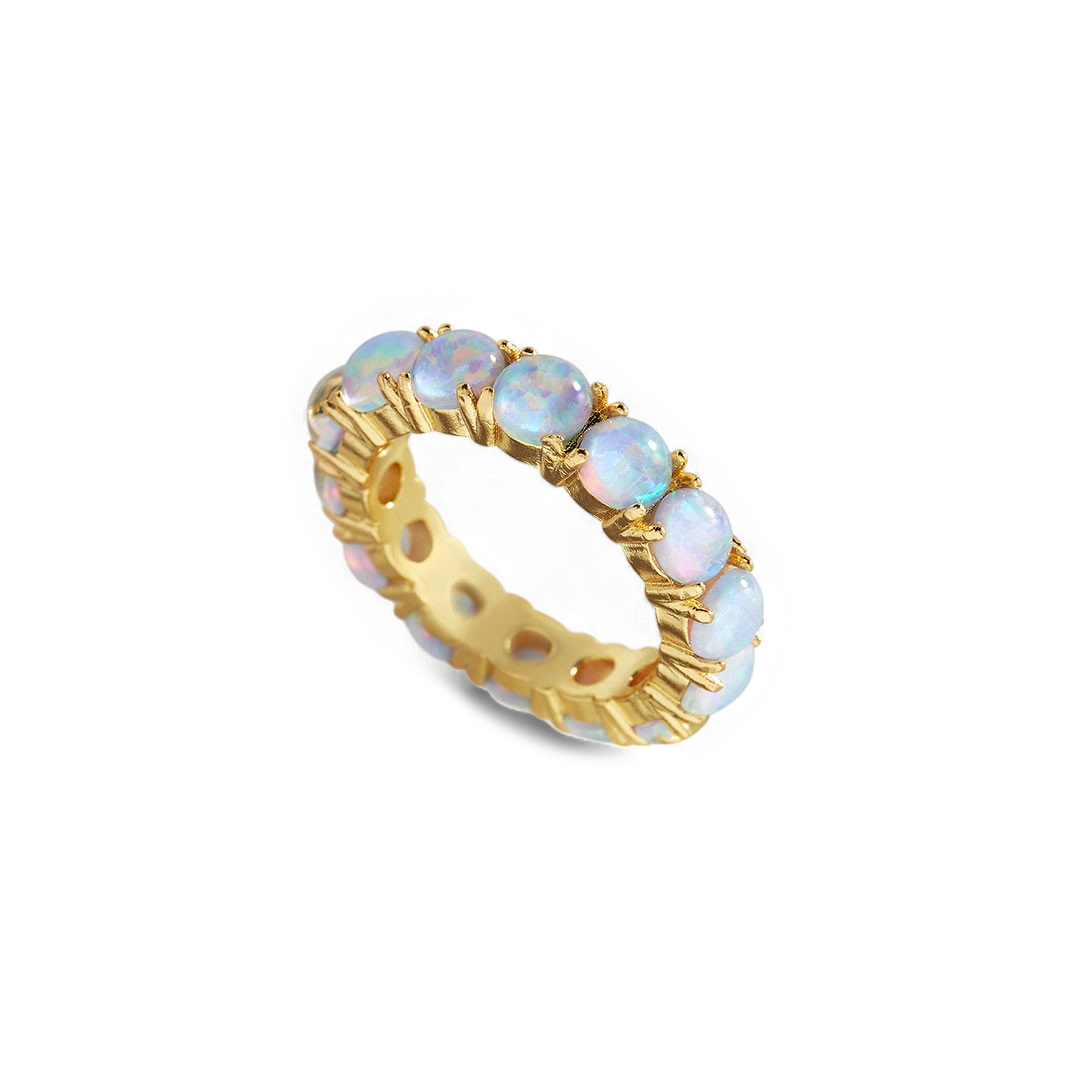 Bague d'éternité en opale bleue
