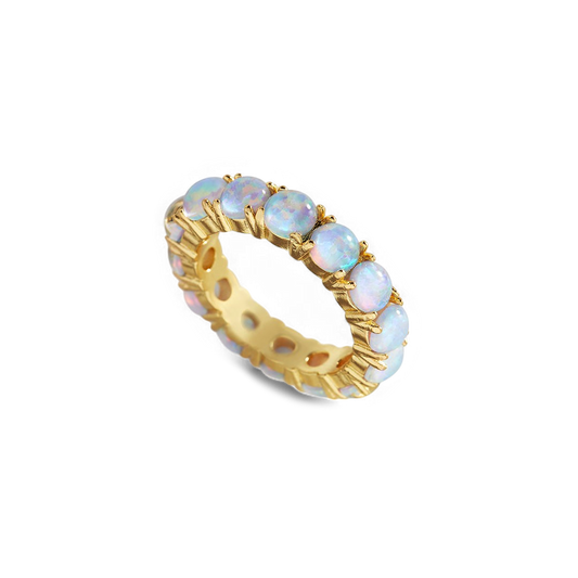 Bague d'éternité en opale bleue