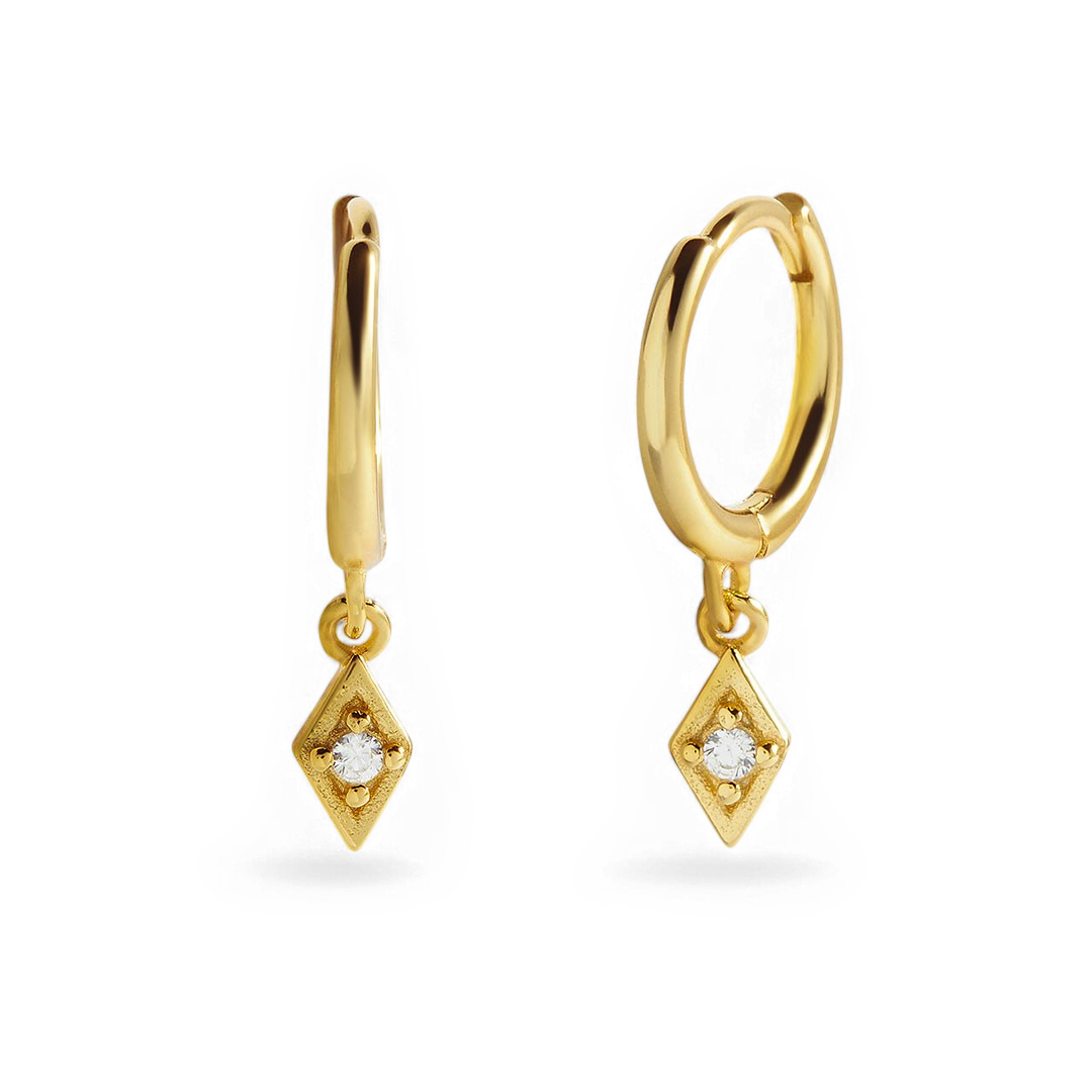 Dainty Diamond Charm Earrings