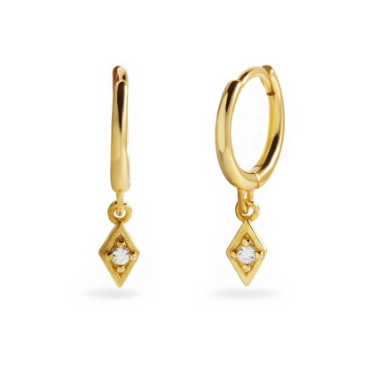 Dainty Diamond Charm Earrings