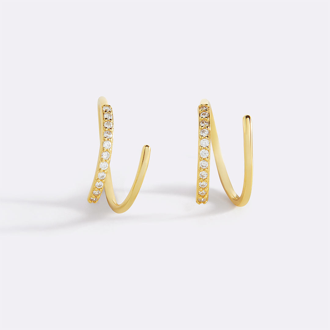 Boucles d'oreilles créoles à double boucle