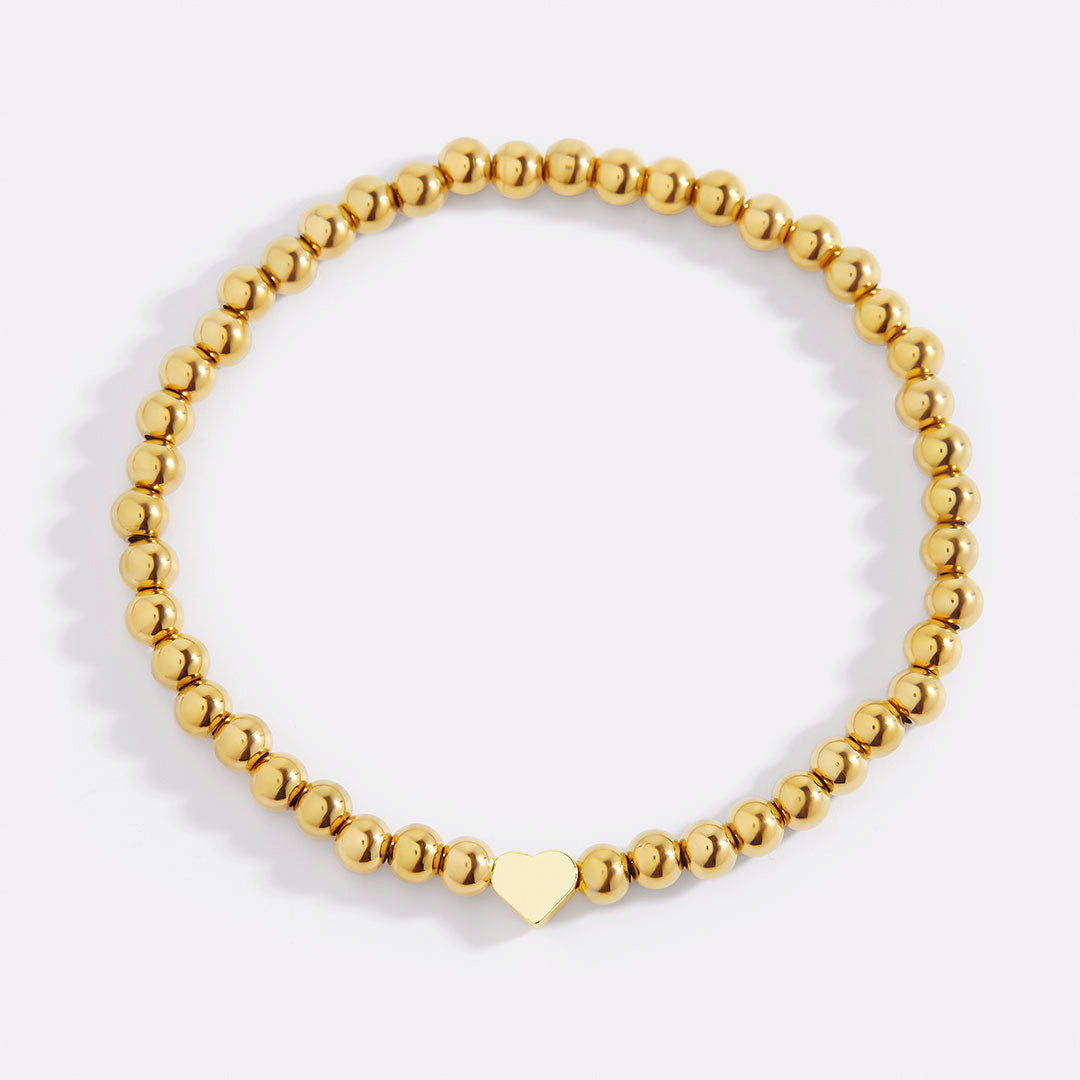 Bracelet empilable en perles en forme de cœur