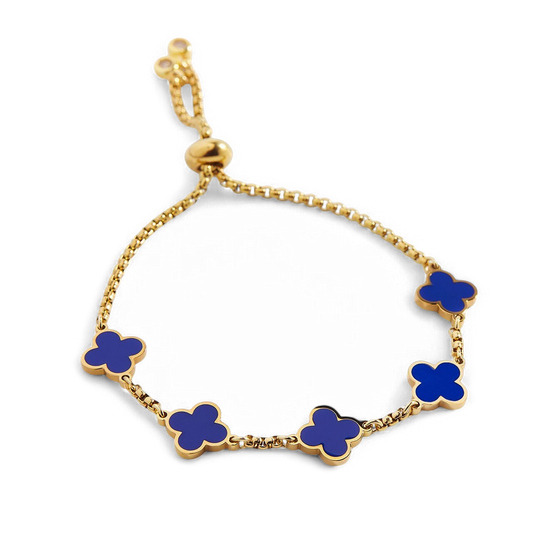 Navy Clover Enamel Bracelet