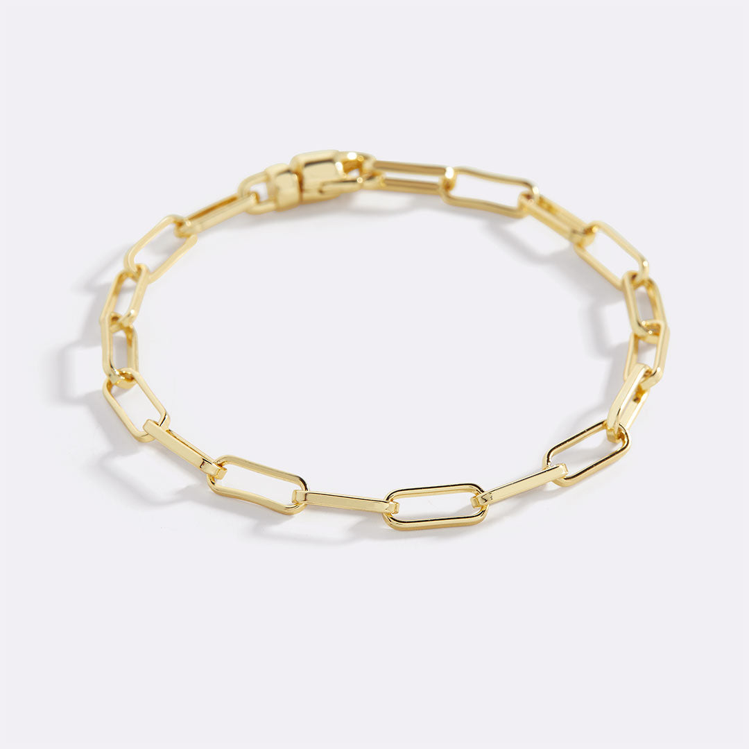 Bracelet chaîne trombone à maillons ouverts