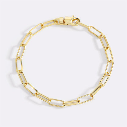 Bracelet chaîne trombone à maillons ouverts