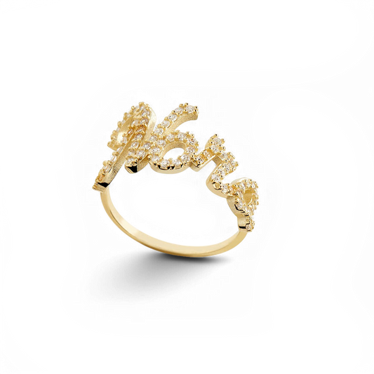 Pave Name Ring