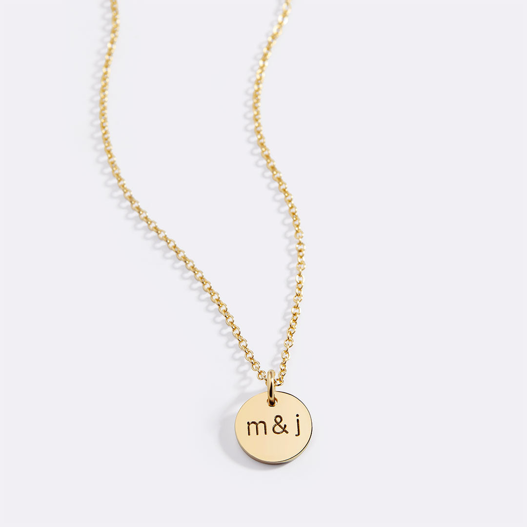 Love Initial Disc Necklace