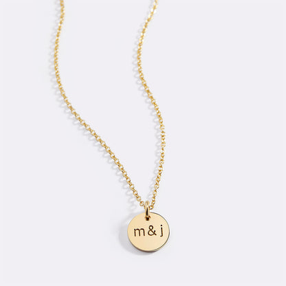 Love Initial Disc Necklace