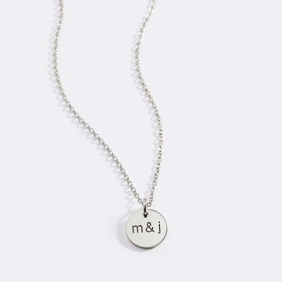 Love Initial Disc Necklace