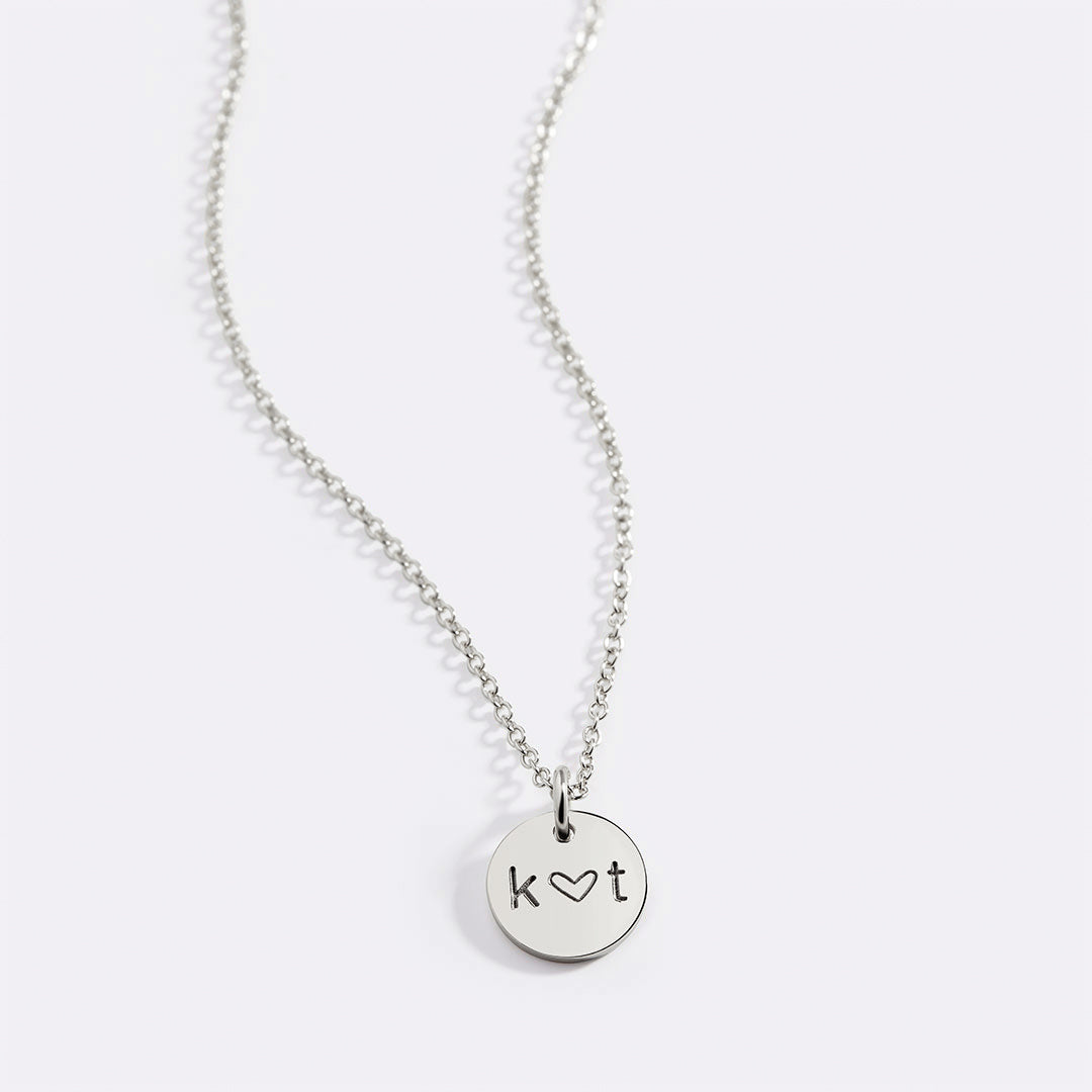 Love Initial Disc Necklace