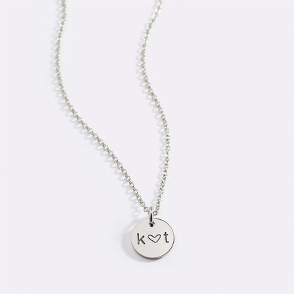 Love Initial Disc Necklace