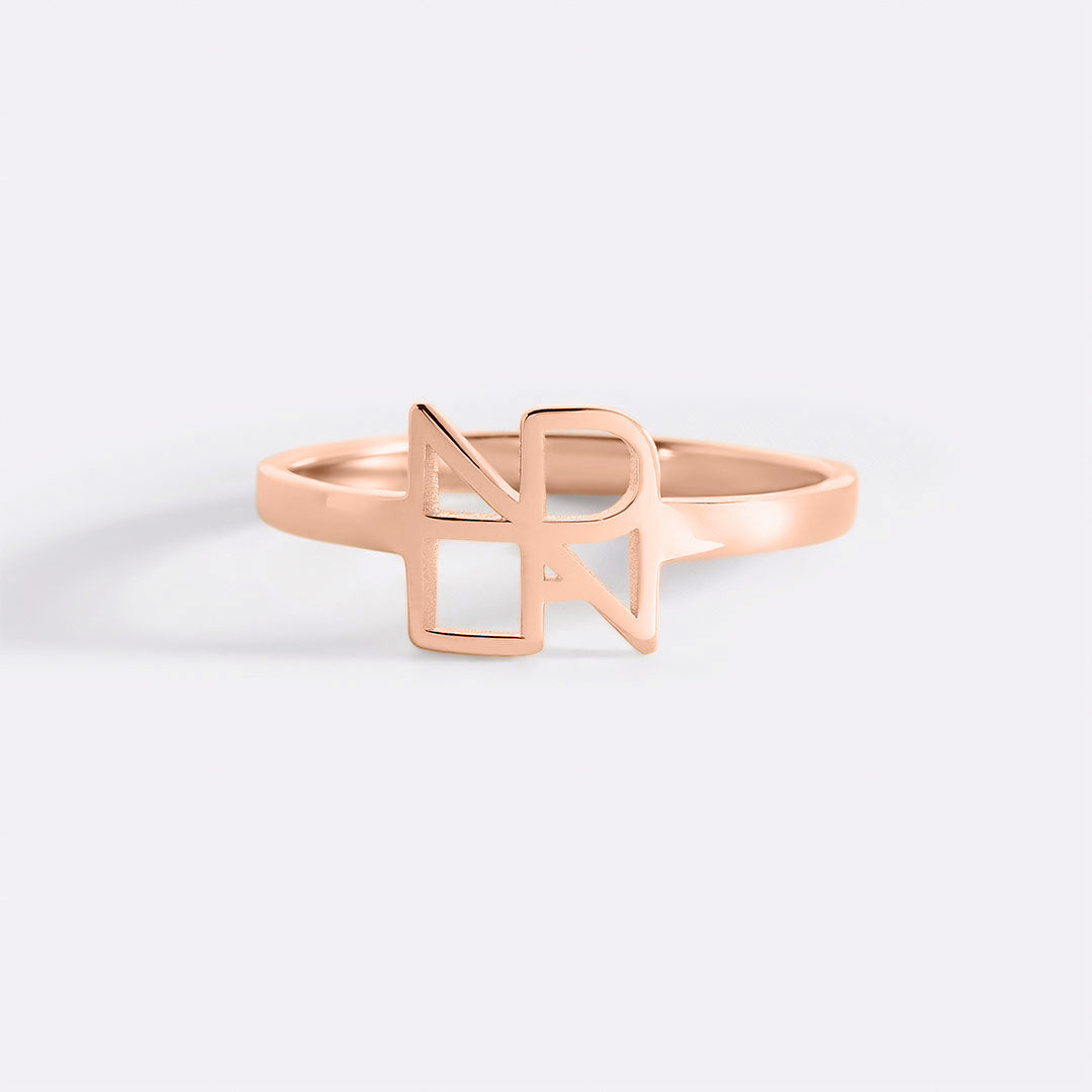 Monogram Name Ring