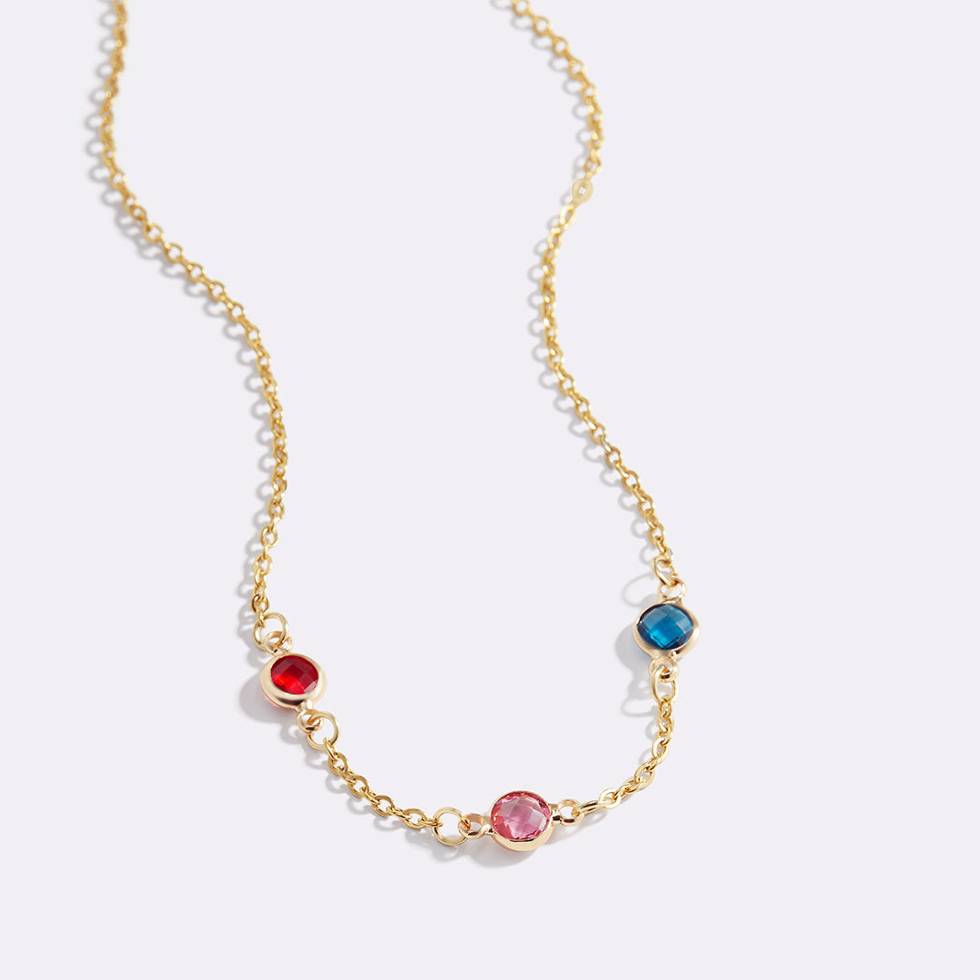 Collier multi-pierres avec pierres de naissance
