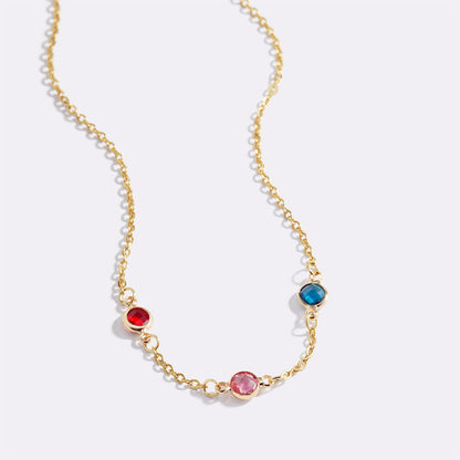 Collier multi-pierres avec pierres de naissance