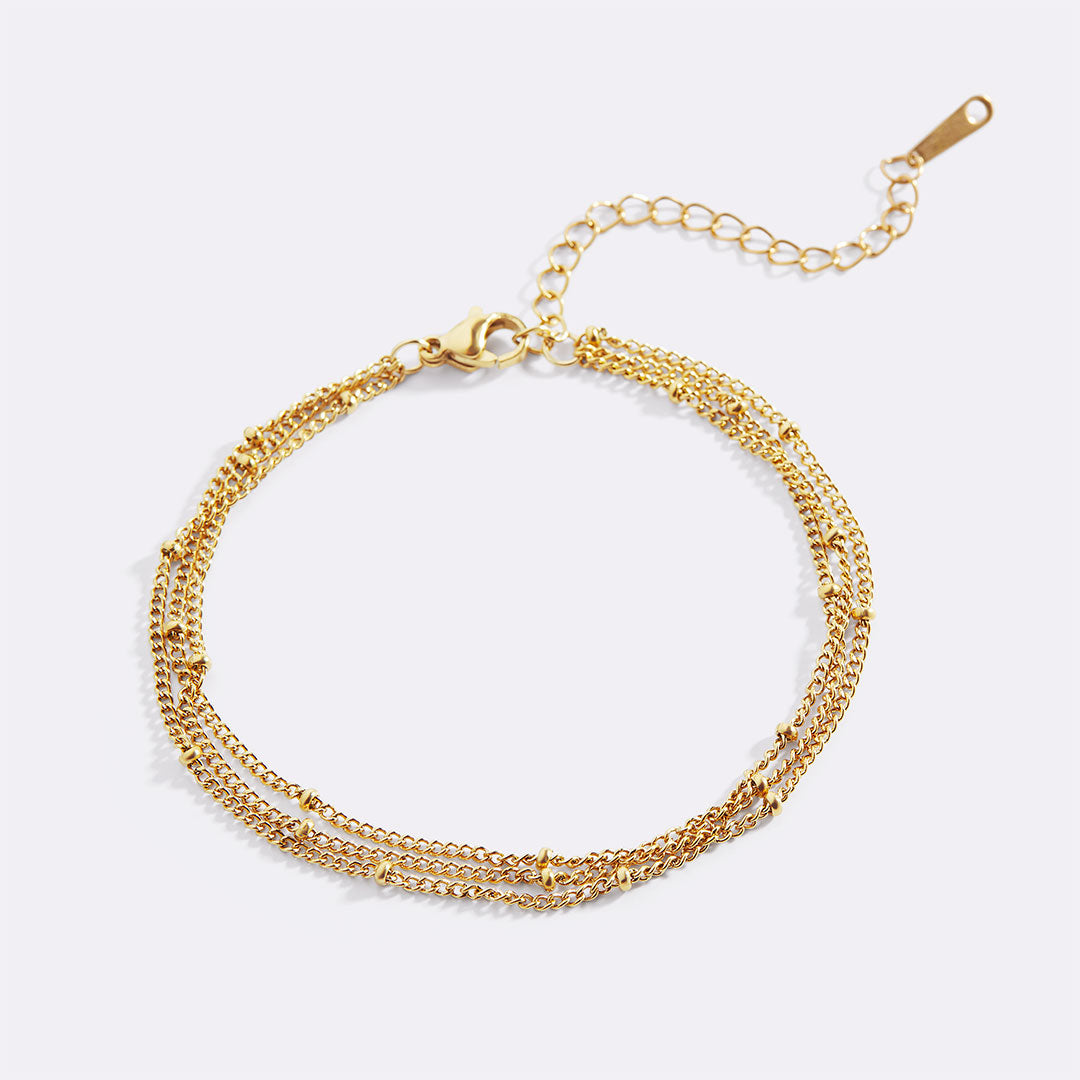 Bracelet chaîne satellite triple couche