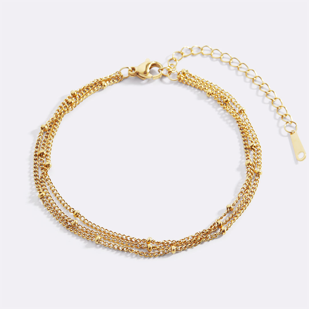 Bracelet chaîne satellite triple couche