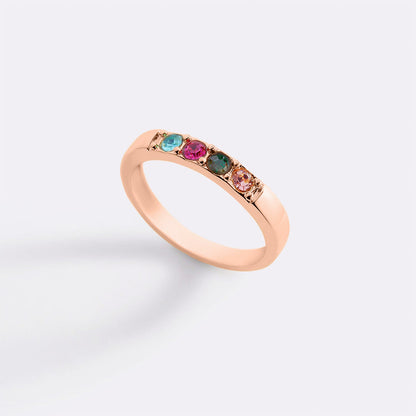 Bague empilable avec pierres de naissance