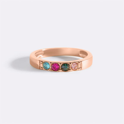 Bague empilable avec pierres de naissance