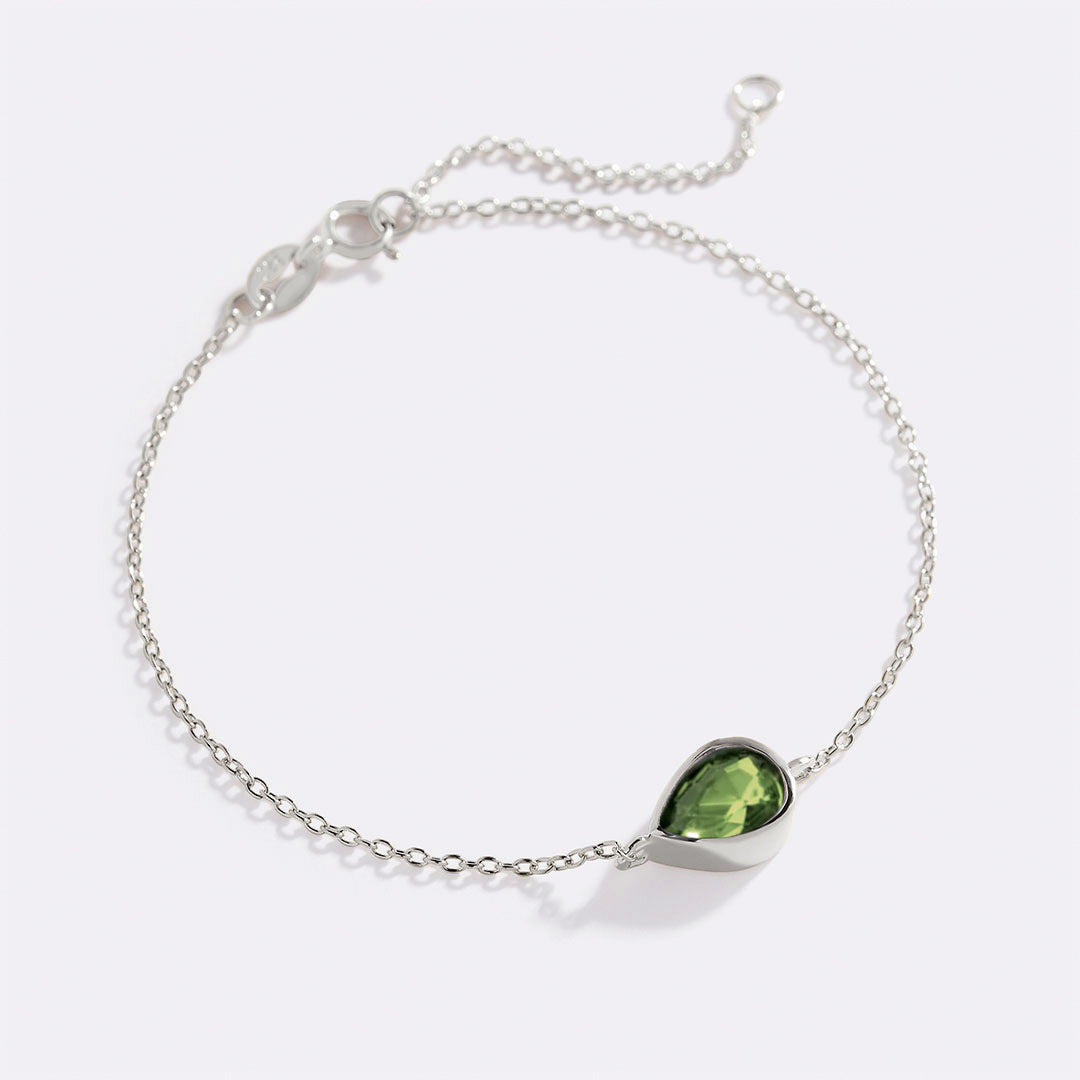 Bracelet en forme de larme avec pierre de naissance