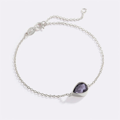 Bracelet en forme de larme avec pierre de naissance