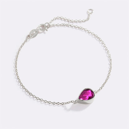 Bracelet en forme de larme avec pierre de naissance