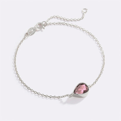 Bracelet en forme de larme avec pierre de naissance