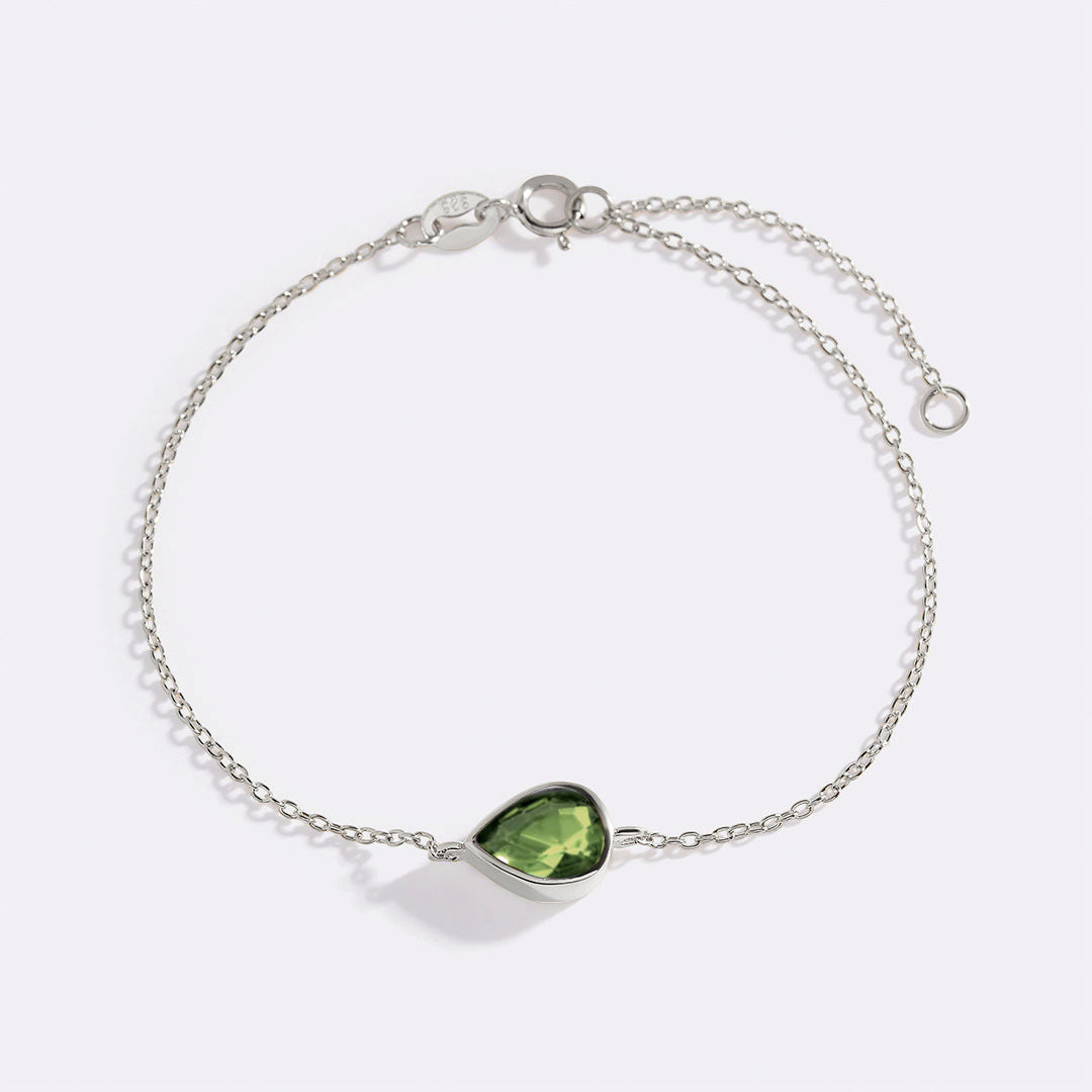 Bracelet en forme de larme avec pierre de naissance